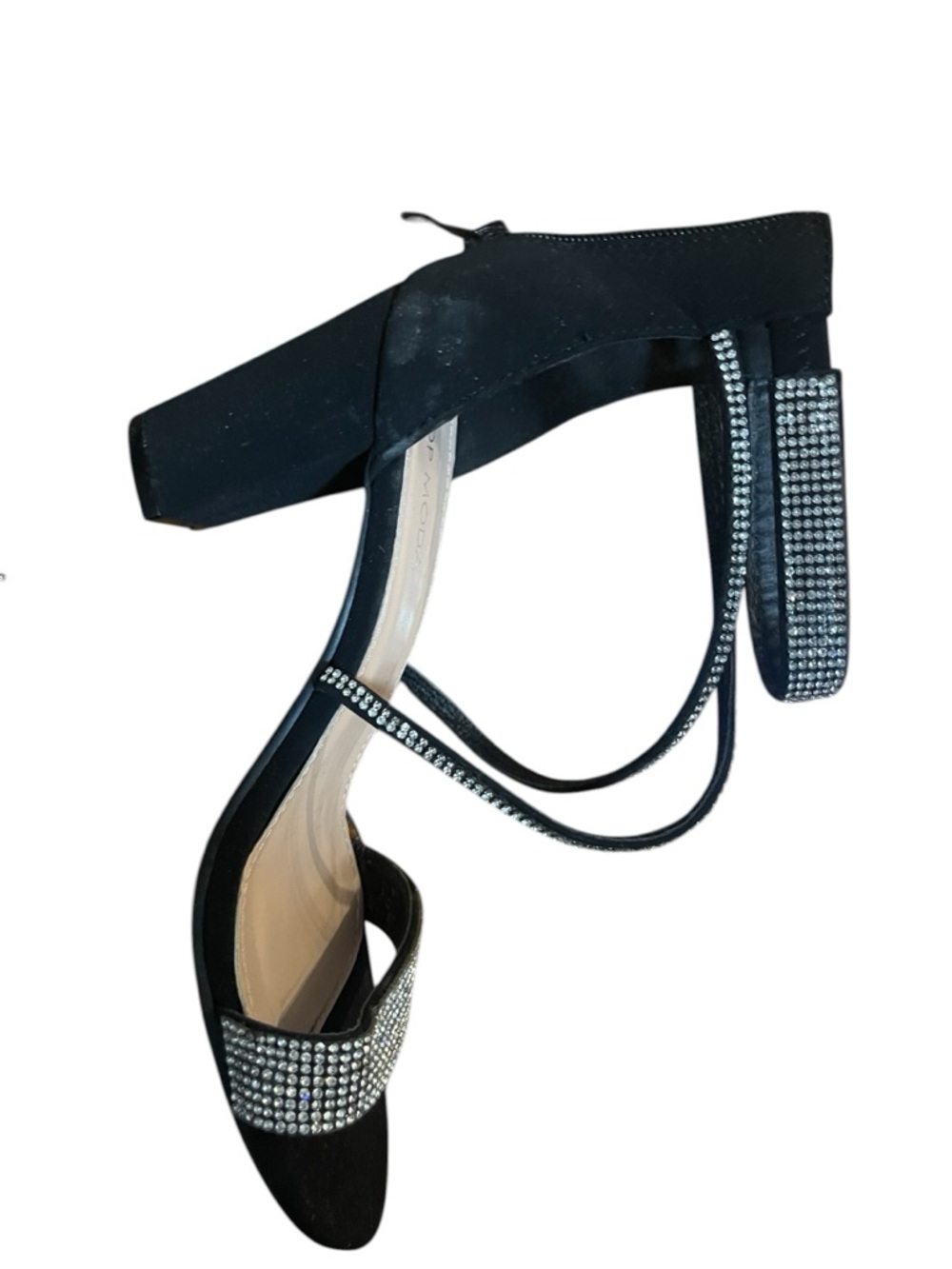 Top Moda Block Heels with Rhinestone - Picture 3 of 3